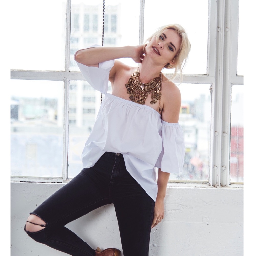 White Off Shoulder Top